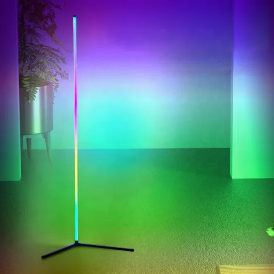 Magic RGB Corner Floor Lamp: App & Remote Control with Voice Activation