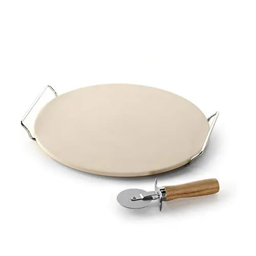 15'' pizza baking stone grill plate set