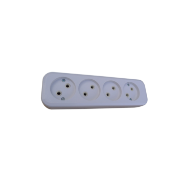 EU Standard 4-Way 2 Pin Extension Socket Power Strip
