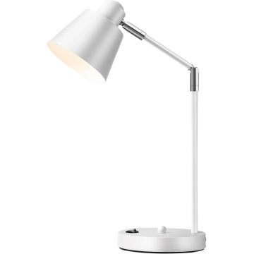Metal LED Desk Lamp Dual USB Ports Swivel Arm 3000K
