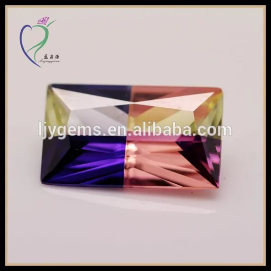 Magic Feeling Multi-color CZ Stone Rectangle Synthetic Gemstones