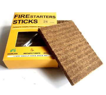 Outdoor Wood Chips Fire Starter Squares - 2 Pieces per Box for Fireplaces, BBQ, Grills, and Campfires