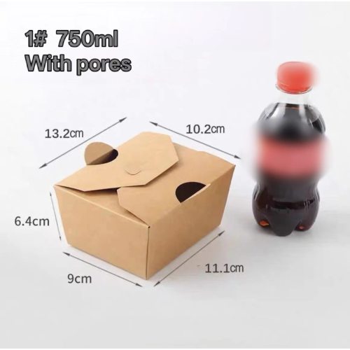 750ml Vented Folding Kraft Paper Food Container