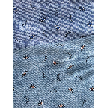 Denim Eyes Rayon Poplin Shuttle 45S Trycktyg