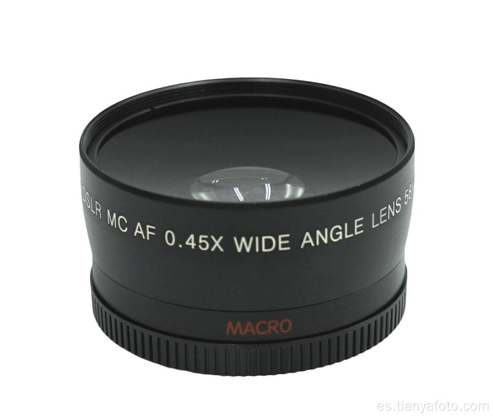 Lente gran angular de 49-58 mm 0.45x + lente de cámara telefoto 2.5x