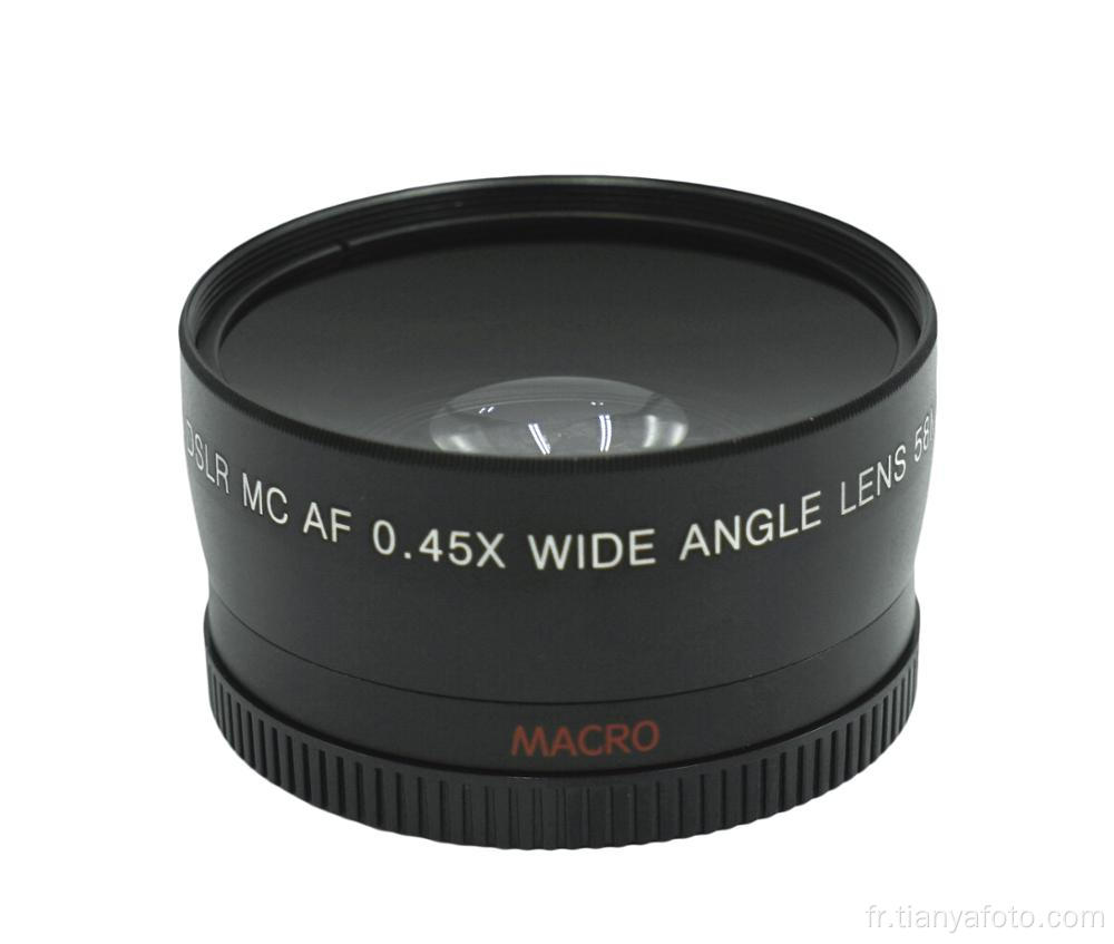 Objectif grand angle 49-58 mm 0,45x + téléobjectif 2,5x