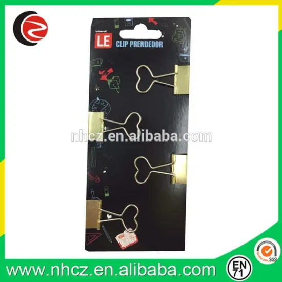 Golden Heart Shape Mini Binder Clips