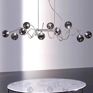 Modern Luxury Glass Ball Chandelier for Home Foyer and Living Room