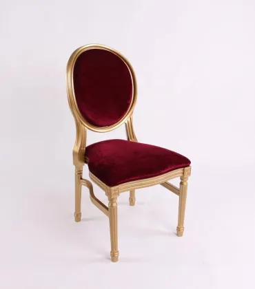 Antique design louis dining chair resin stackable banquet