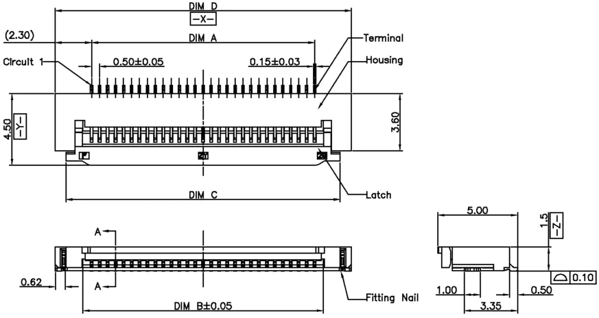 0.5 Lift-off recumbent FPC connector