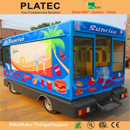 Mobile dining bus /electric fast food vending car for hot sale