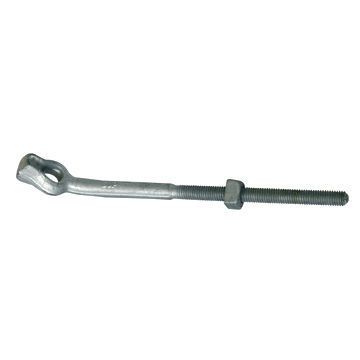 Thimble eye bolt, angle type, galvanized, rigging