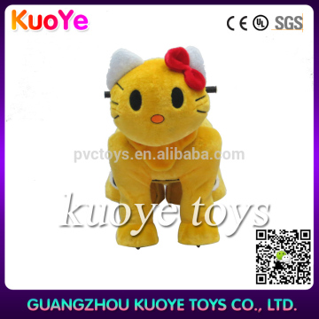 Kitty hello mechanical walking animal ride plush toys stuffed animals on wheels