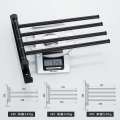 Black Bronze Stainless Steel Movable Towel Bar Folding Rotating Towel Bar with Clothes Hook