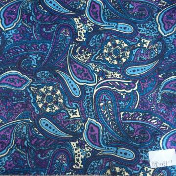 Raindrops Paisley Turquoise/Purple Printed Lining
