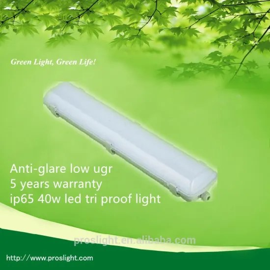 Anti-glare low ugr 5 years warranty ip65 40w led tri proof light