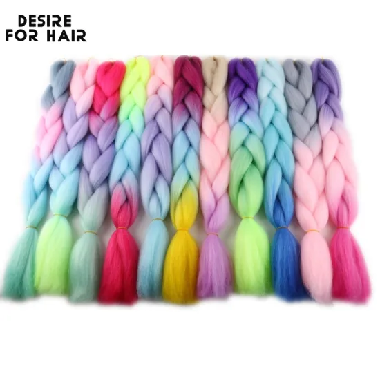 NEW 24inch 100g low temperature ombre color  jumbo braids for dreadlocks and crochet hair making synthetic braiding hair