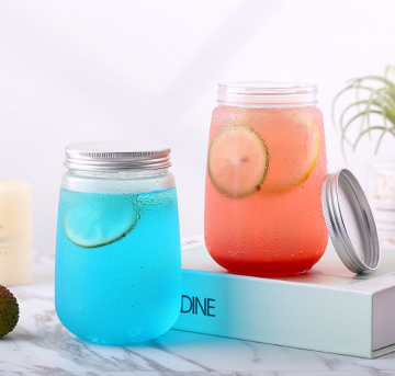 500ml PET Plastic Juice and Milk Tea Bottles with Lids