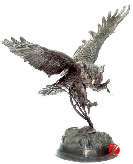 large owl bronze statue for office decoration
