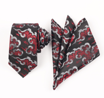 2024 Custom Wholesale Men's Silk Jacquard Tie and Pocket Square Set with Logo