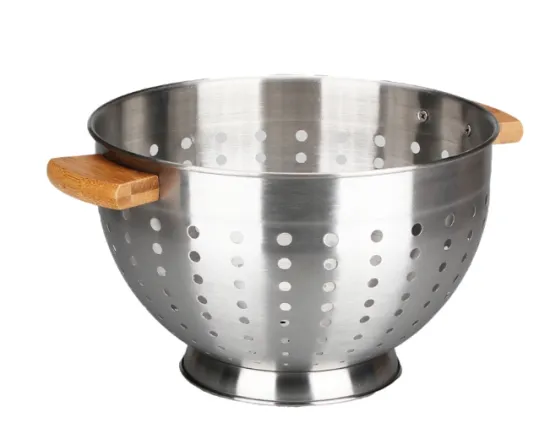 Stainless Steel Colander with wooden handle