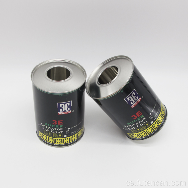 Zakázková kulatá prázdná plechovka od motorového oleje 1L