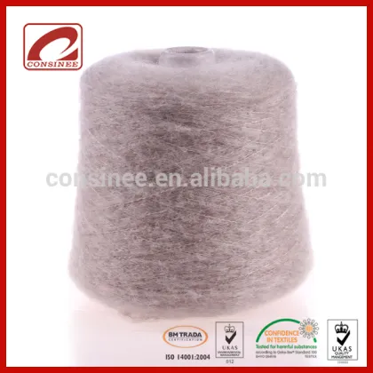 beautiful high grade 82% Kid Mohair yarn better than sunbeam paris mohair yarn