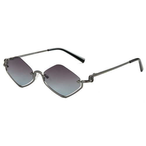 Wholesale TAC Lenses Geometric Half-Rim Metal Sunglasses ME2168-C1