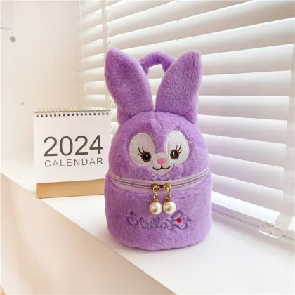 Winter Plush Kawaii Kuromi My Melody Cosmetic Bag - Girls' Gift Shoulder Bag