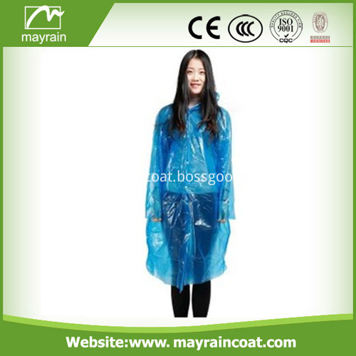 Light PE Disposable Adult Raincoat 