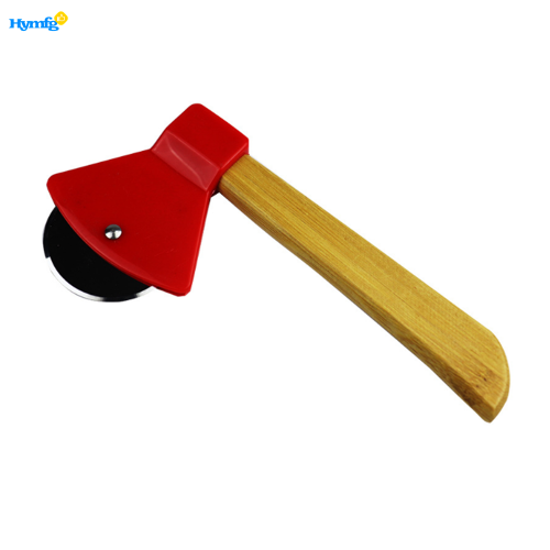 Bamboo Handle Axe Shaped Pizza Cutter Wheel