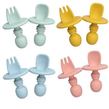 Cute Feeding Spork and Children's Tableware: 100% Food Grade Silicone Mini Fork and Spoon Set for Baby Utensils