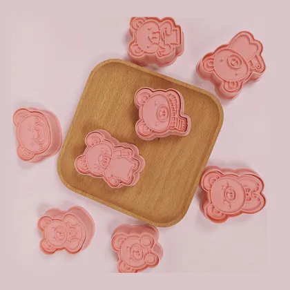 Plastic Biscuit Mold: Manual Kitchen Baking Stamp Tool for DIY Biscuit Press Mold - Children Friendly