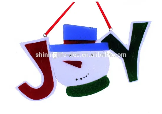 new designs Christmas Decoration letters snowman joy ornament xmas hanging decoration