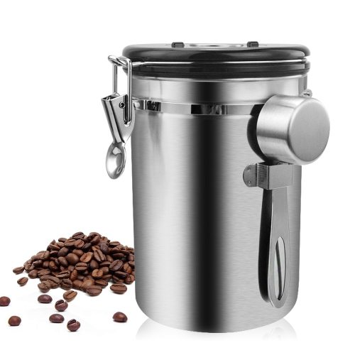 Stainless Steel Coffee Canister With Date Dial