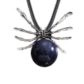 Blue Goldstone 16MM Ball Antique Silver Spider Pendant (47x40mm) Keychain