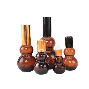 Double Gourd Shaped Amber Glass Spray Bottle