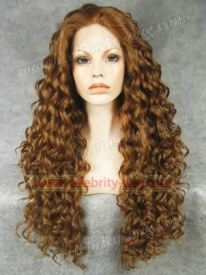Long Dark Brown Drag Queen Rupaul Synthetic Lace Front Wig
