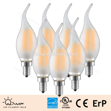 China Supplier Lighting UL approved AC120V Dimmable E12 base Vintage Edison C35 6W LED Filament Candle shape bulb