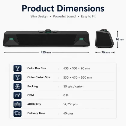 Compact Desktop Bluetooth Speaker for Office Use