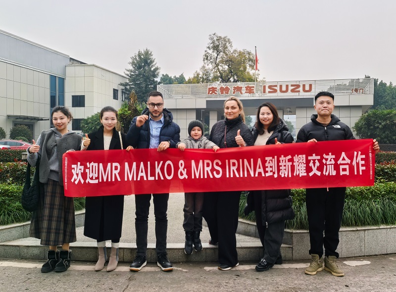 Russian customers Mr. Malko & Mrs. Irina visited Xin Yao New Energy to explore new opportunities for cooperation with Qingling Isuzu