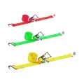 Pickup truck cargo lashing ratchet tie down strap