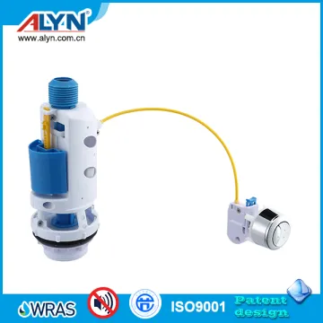 Non-corrosive currency ABS wire control dual flush valve toilet tank fitting