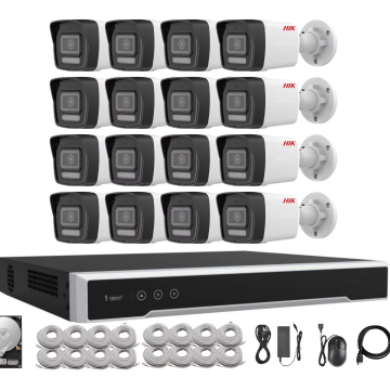Factory HiK Vision OEM PoE Camera Kit - 5MP DS-2CD1053G2-LIU(F), 16 Channel NVR DS-7616NI-Q2/16P