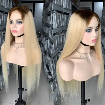 May queen Straight Hair 613 Blonde  Brazilian Raw Hair HD Transparent Frontal Wig Human Hair Wigs Lace Front for Black Women