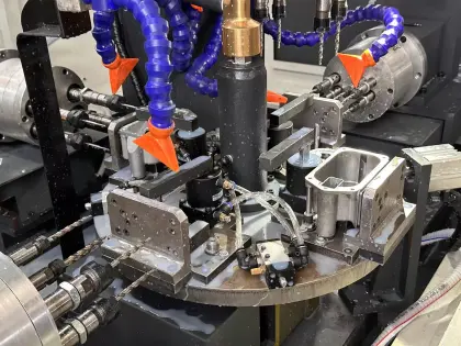 Rotary index drilling and tapping
