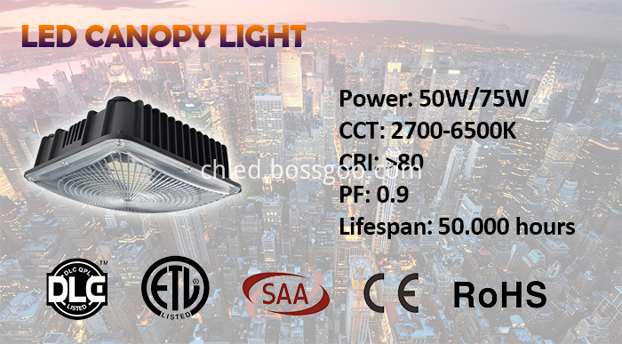 50W Led Gas Station Canopy Lights