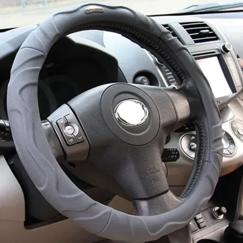 Lambleder Leder schwarze Lenkradabdeckung 38 mm