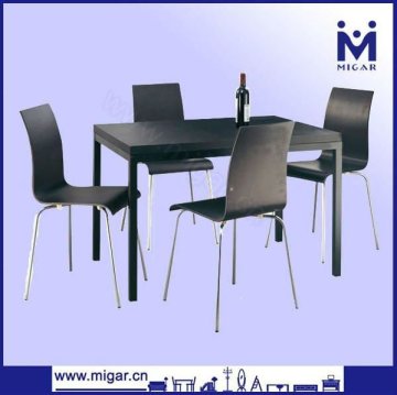 Black bendwood wooden dining table and chair MGT-6579