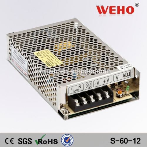 Aluminum shell 60w 5a switch mode pwoer supply 60w power supply 12v 5a